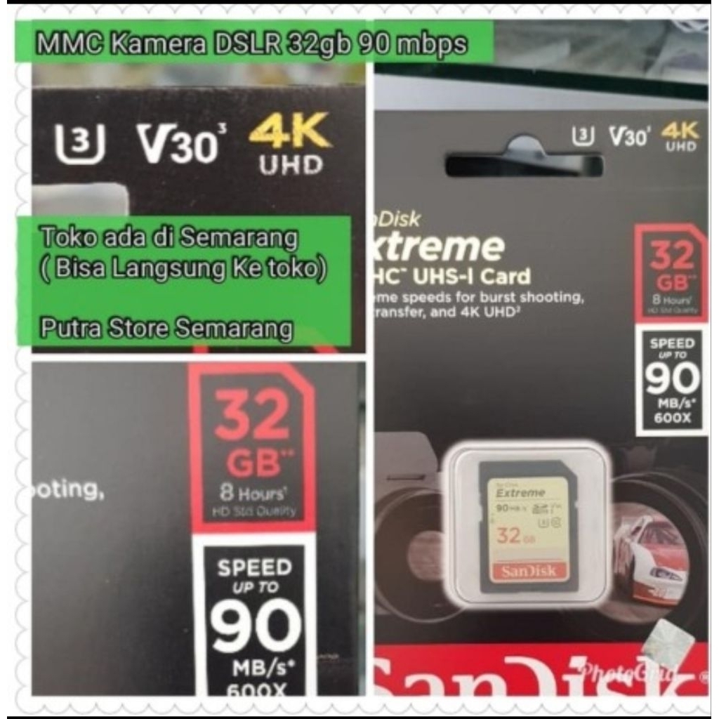 MMC Kamera DSLR 32gb V30 Original Sandisk extreme Memory kamera dslr 32gb 4K original sandisk