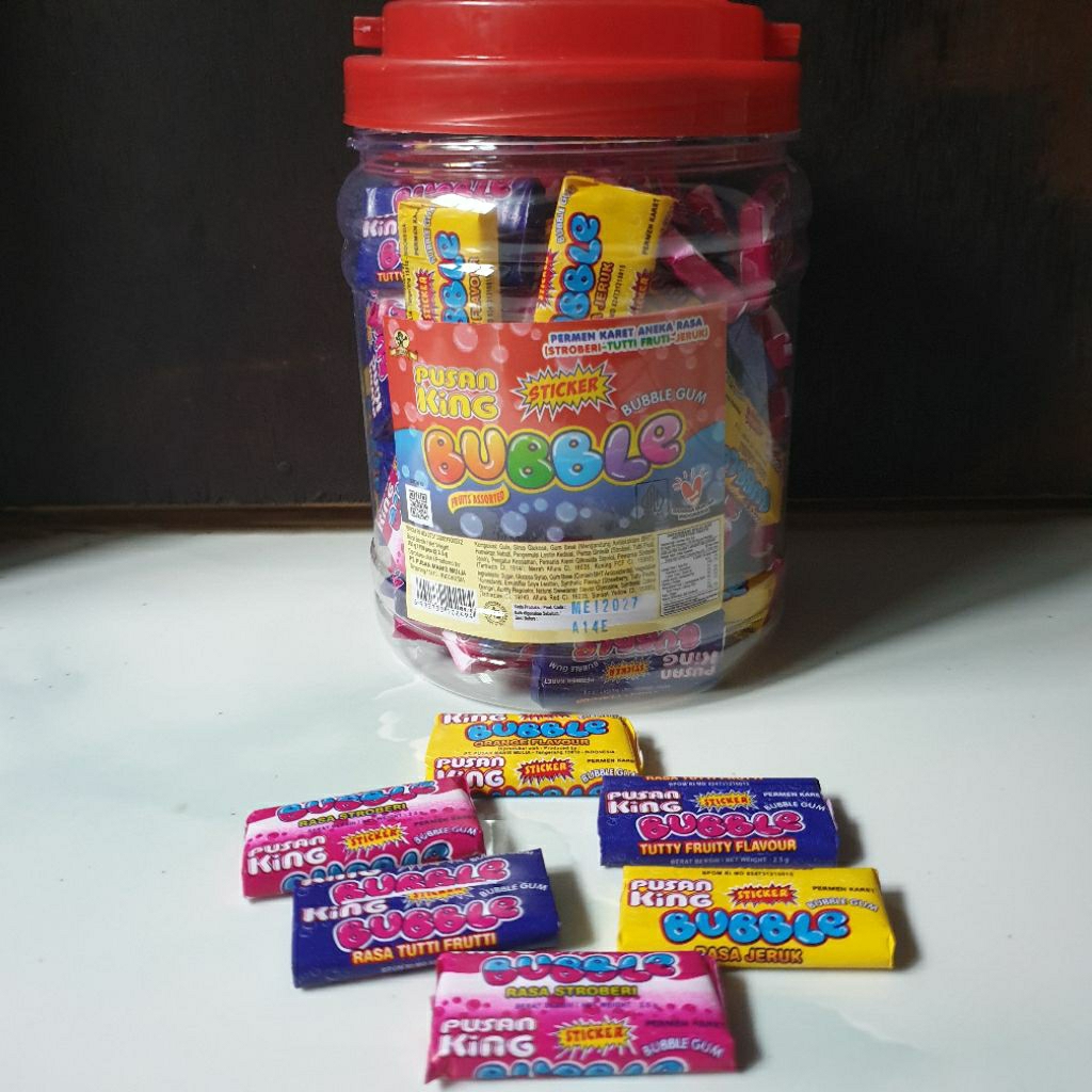 Bubble Gum tatto isi 100pcs / Permen karet Bubble pusan king / big babol