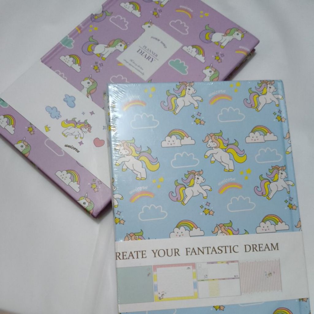 Planner Diary Unicorn & Pelangi – Buku Agenda Harian Lucu dan Estetik