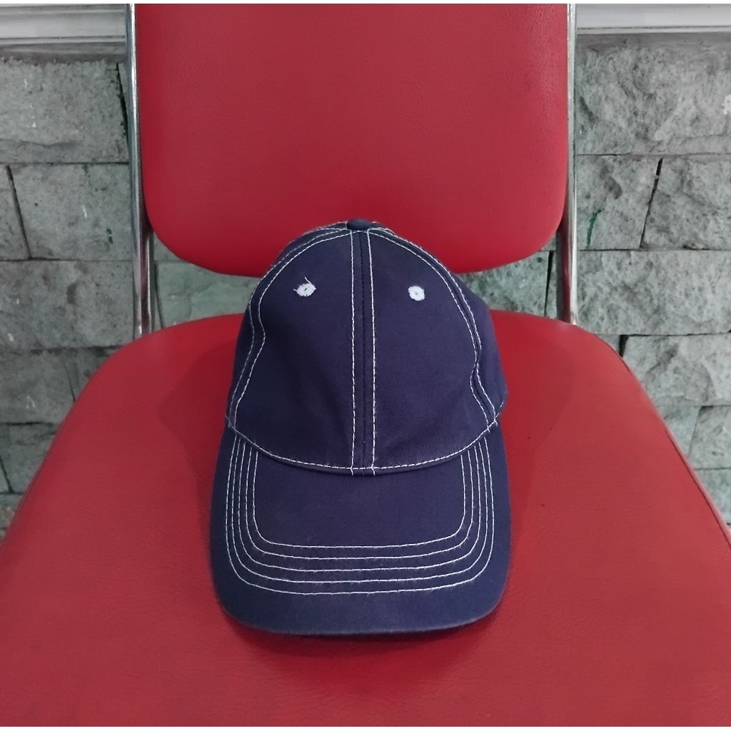 Topi pria wanita warna biru denim second