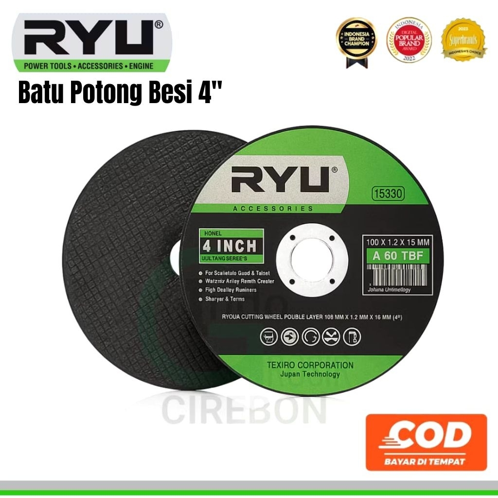 RYU Batu Mata Gerinda Potong Besi 4" ORIGINAL