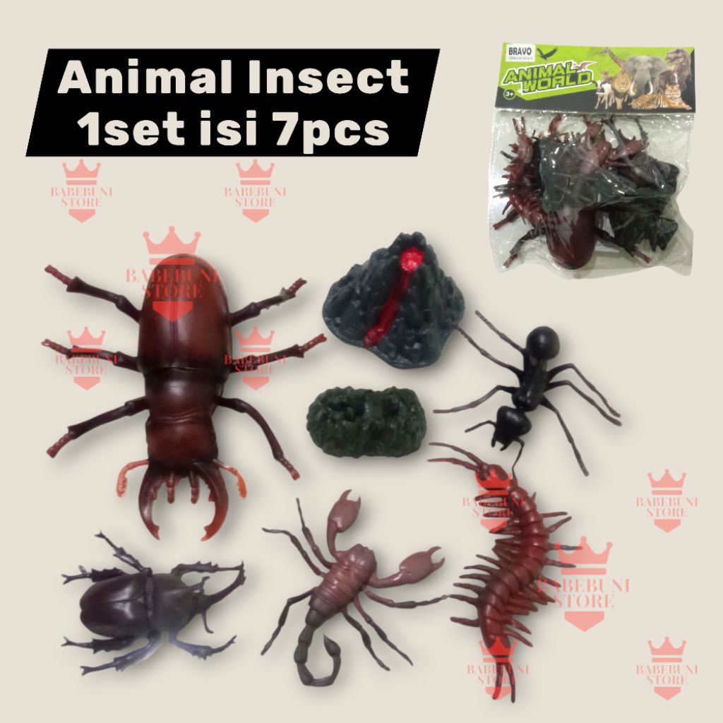 Mainan Edukasi Anak Hewan Binatang Karet Serangga Animal Insect