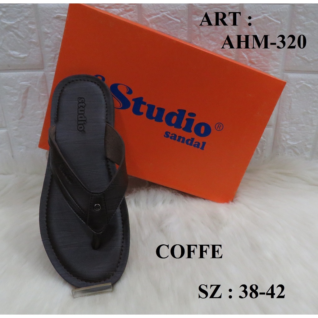 SANDAL KULIT PRIA MEREK STUDIO ART AHM-320 PRICE RP 243.900 BRAND ORIGINAL