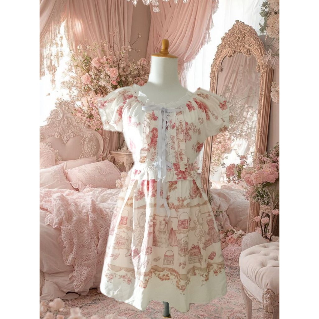 Liz Lisa Dress Coquette Pink Victorian Bridgerton Y2K Gothic Morikei Grunge Jirei Kei Acubi Whimsica