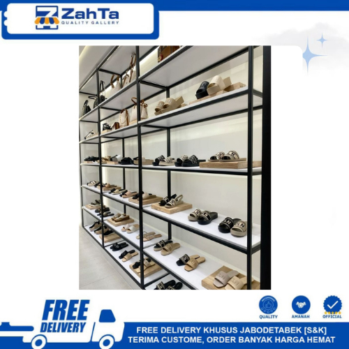 Rak Display Tas | Rak Display Sepatu Sandal | Rak Jumbo Rak Display Indusutrial