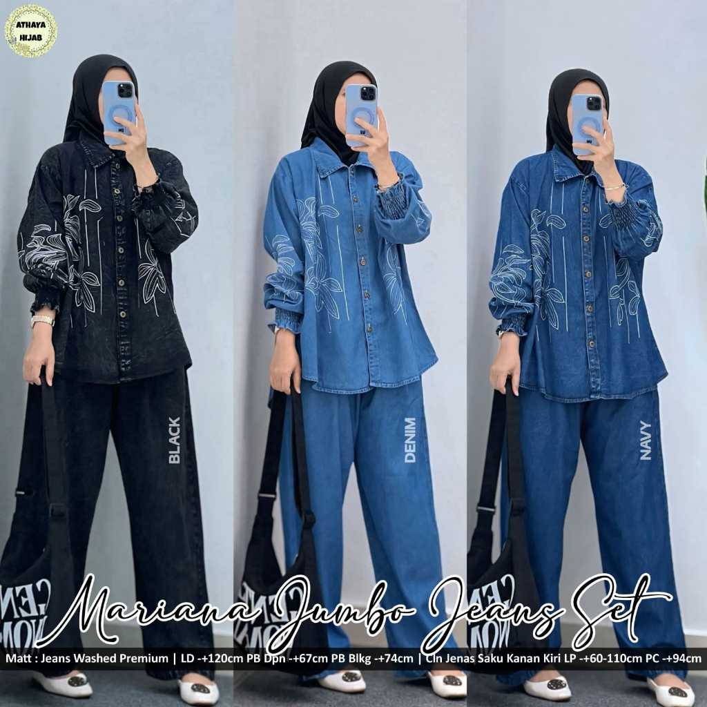 MARIANA JUMBO SET BY ATHAYA/ONE SET CELANA JEANS ORI BEST SELLER