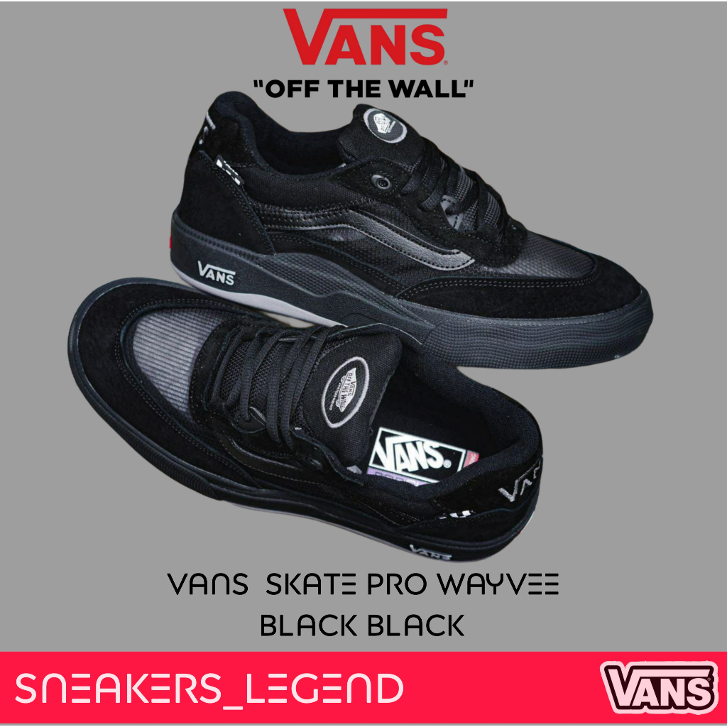 Vans Skate Pro Wayvee Black Black Original 100% Free Paperbag Sticker Cod Bnib Garansi Ori Tembus