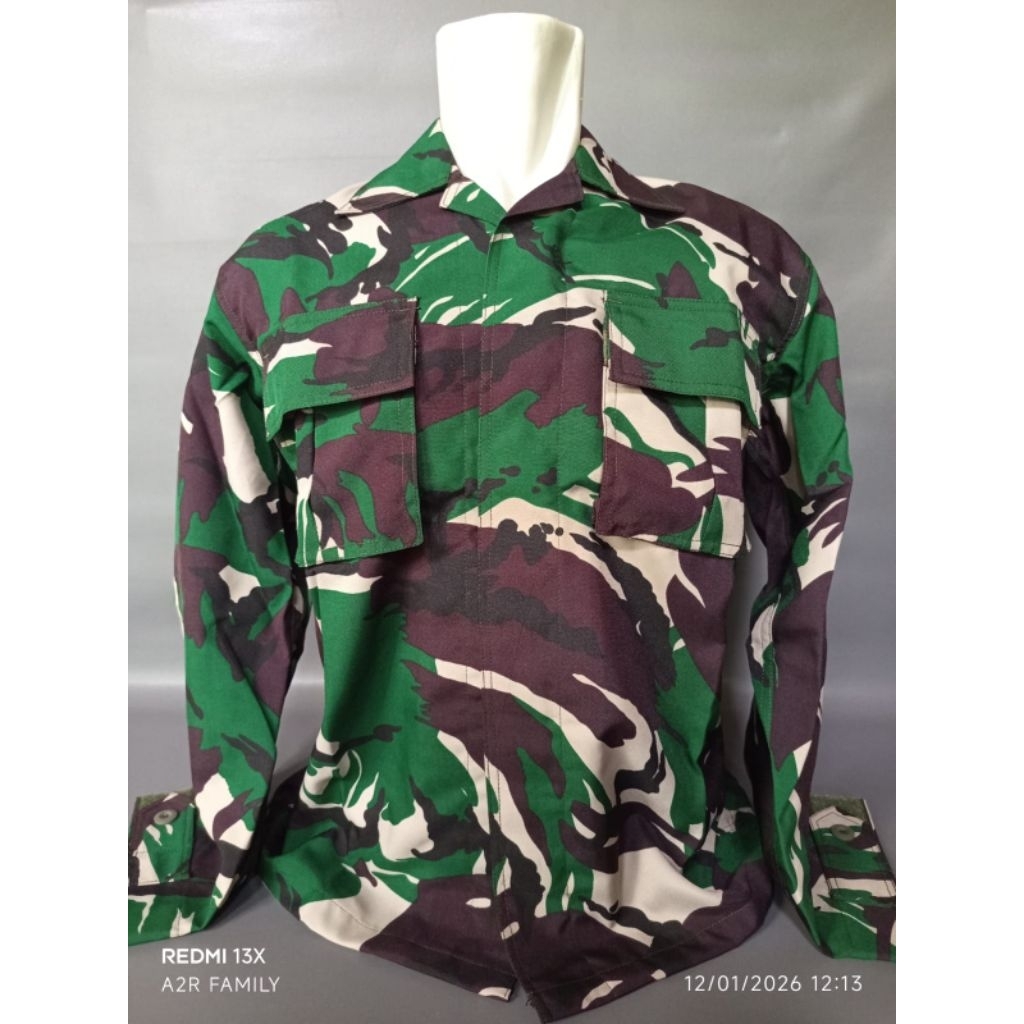 Baju Seragam Pdl Tni Bahan Velbed Wool Puring Resleting Perkeras