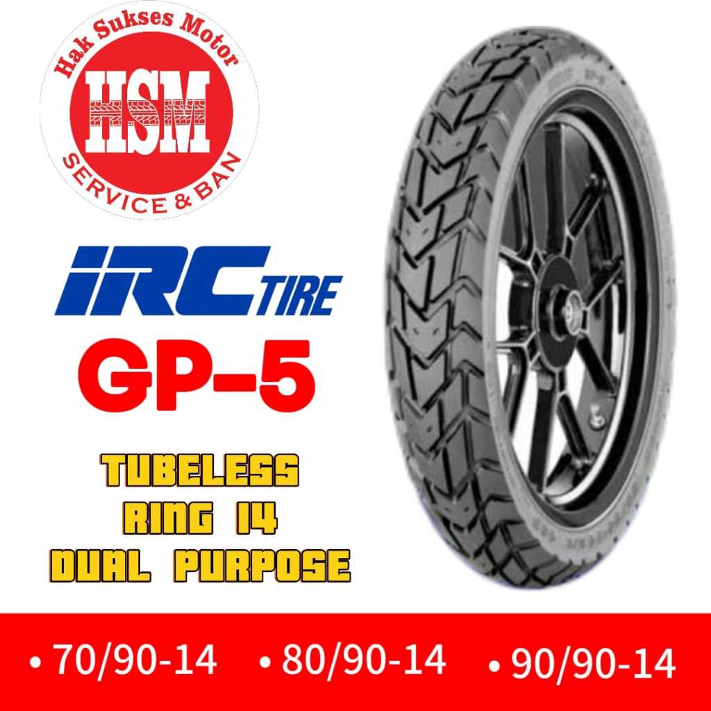 BAN IRC GP-5 GP5 RING 14 TUBLES MATIC DUAL PIURPOSE SEMI TRAIL.