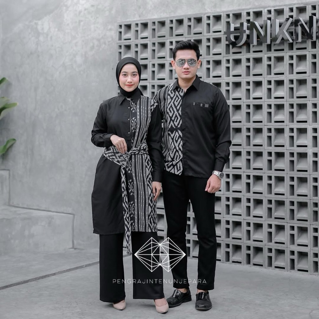 [READY STOCK] TUNIK ETHNIC Couple Baju Tenun Dress Tenun Sarimbit Couple Tenun Jepara Kemeja Tenun