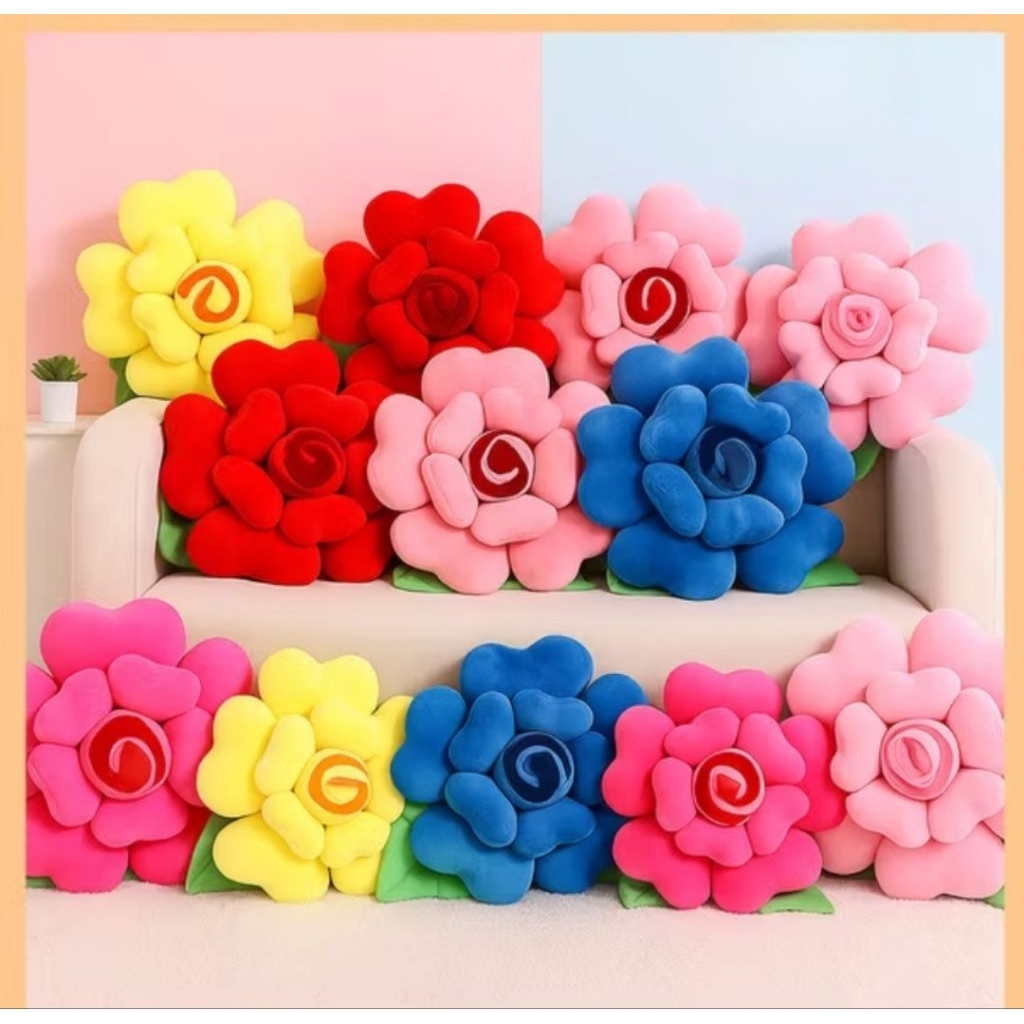 Bantal Bunga Mawar Bantal Hiasan Kursi Bantal Sofa Bantal Estetik