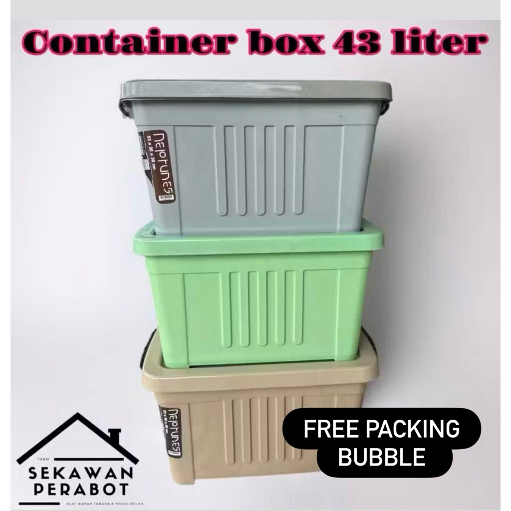 KONTAINER BOX PLASTIK SERBAGUNA SURYA PLAST KONTAINER WARNA STORAGE BOX CANTIK RODA UKURAN TANGGUNG 