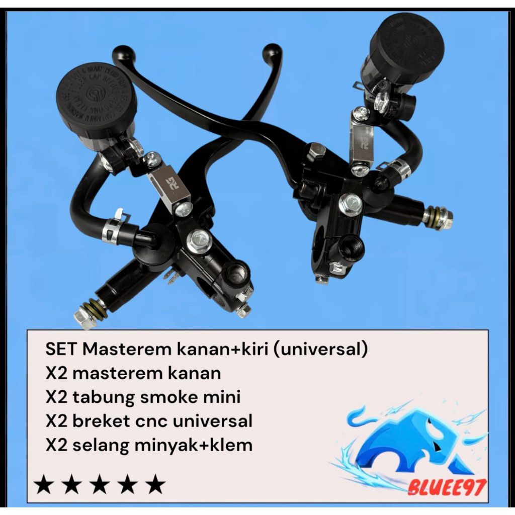 (breket silver) HANDLE MASTER REM SEPASANG TABUNG SMOKE DOUBLE TABUNG 2 TABUNG MINYAK DEPAN NMAX OLD