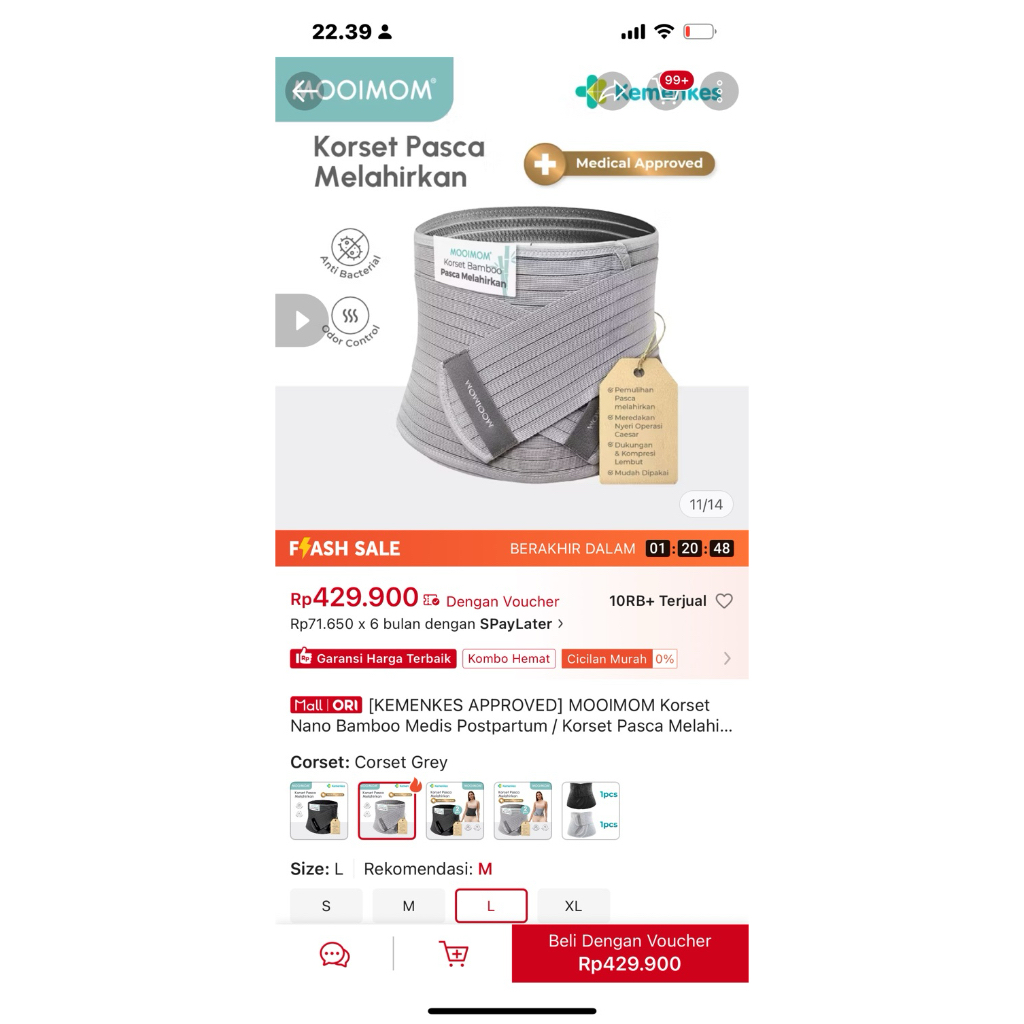 PRELOVED Korset bamboo Mooimom size L