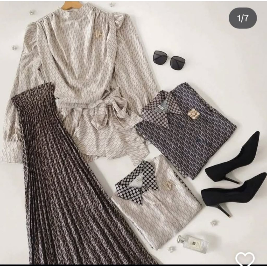 signature monogram pleated skirt by vanilla hijab