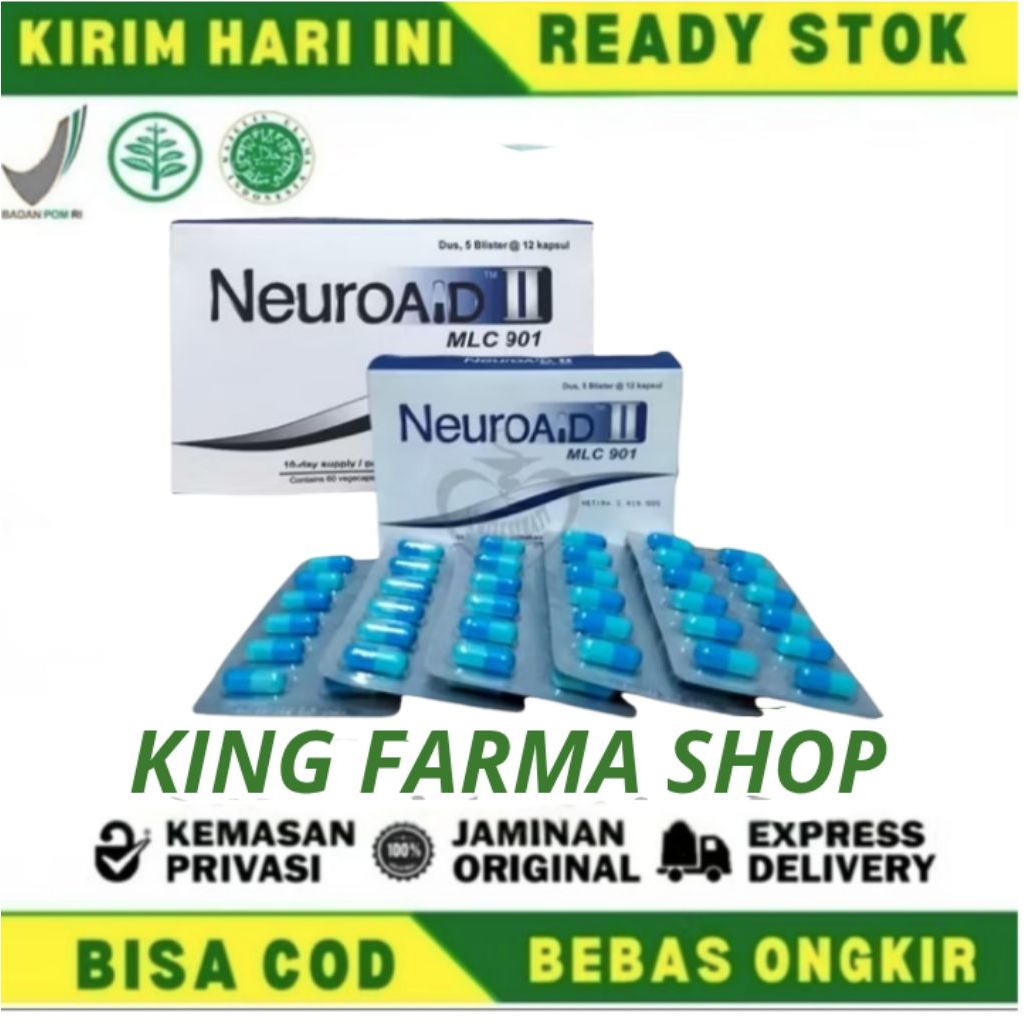 NEUROAID ll 1 BOKS 5 STRIP ORIGINAL BPOM _ NEUROAID MLC 901 _ NEUROAID OBAT HERBAL STROKE