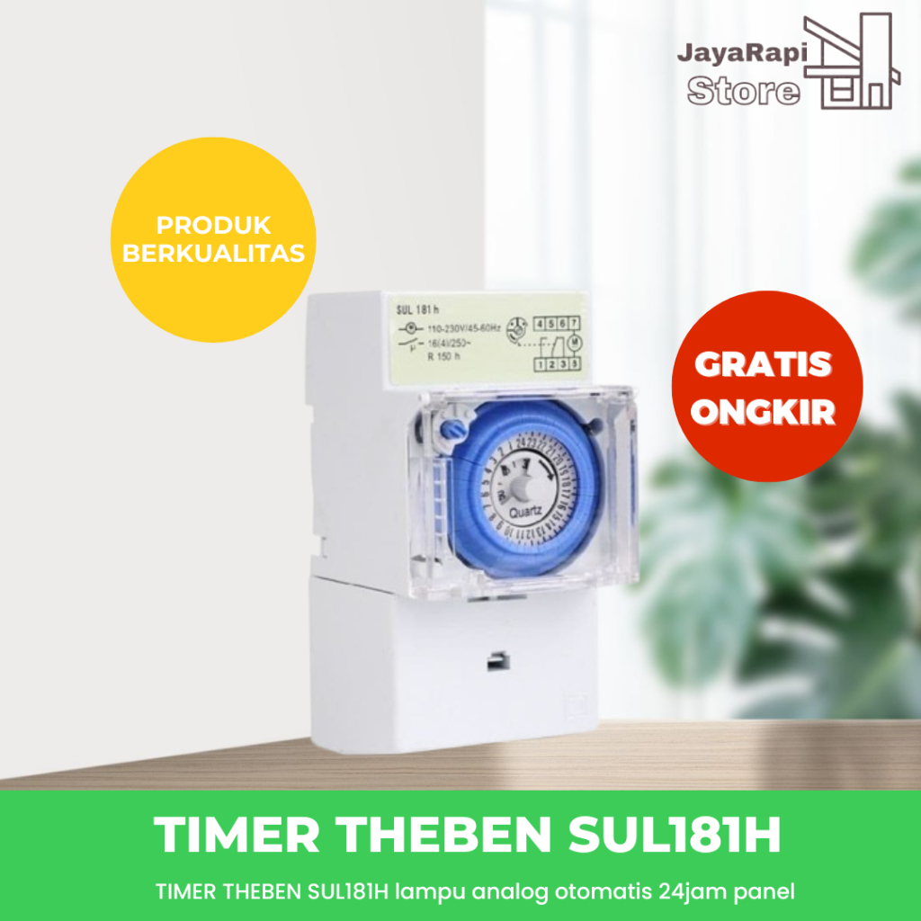 TIMER THEBEN SUL181H LAMPU ANALOG OTOMATIS 24JAM PANEL TIMER THEBEN SUL181H
