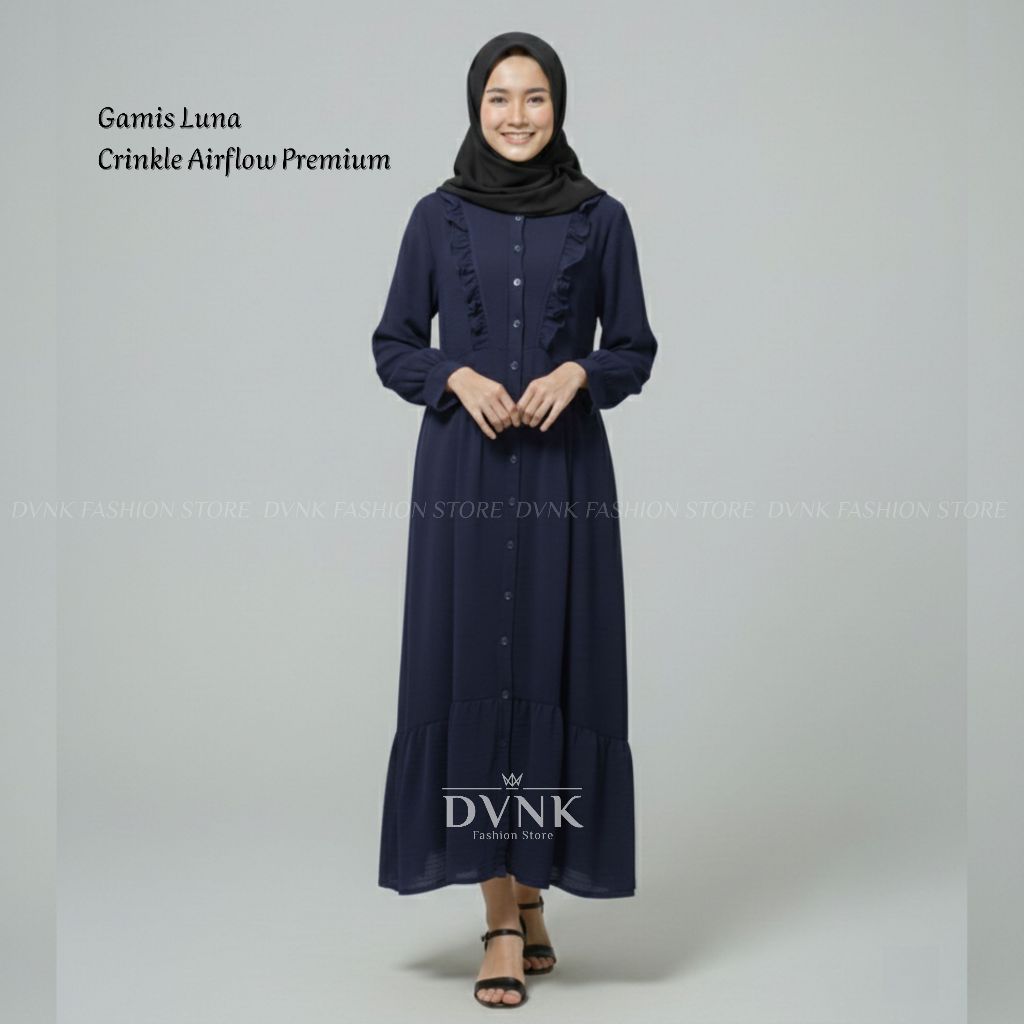 Gamis Luna Muslim Crinkle Airflow Premium