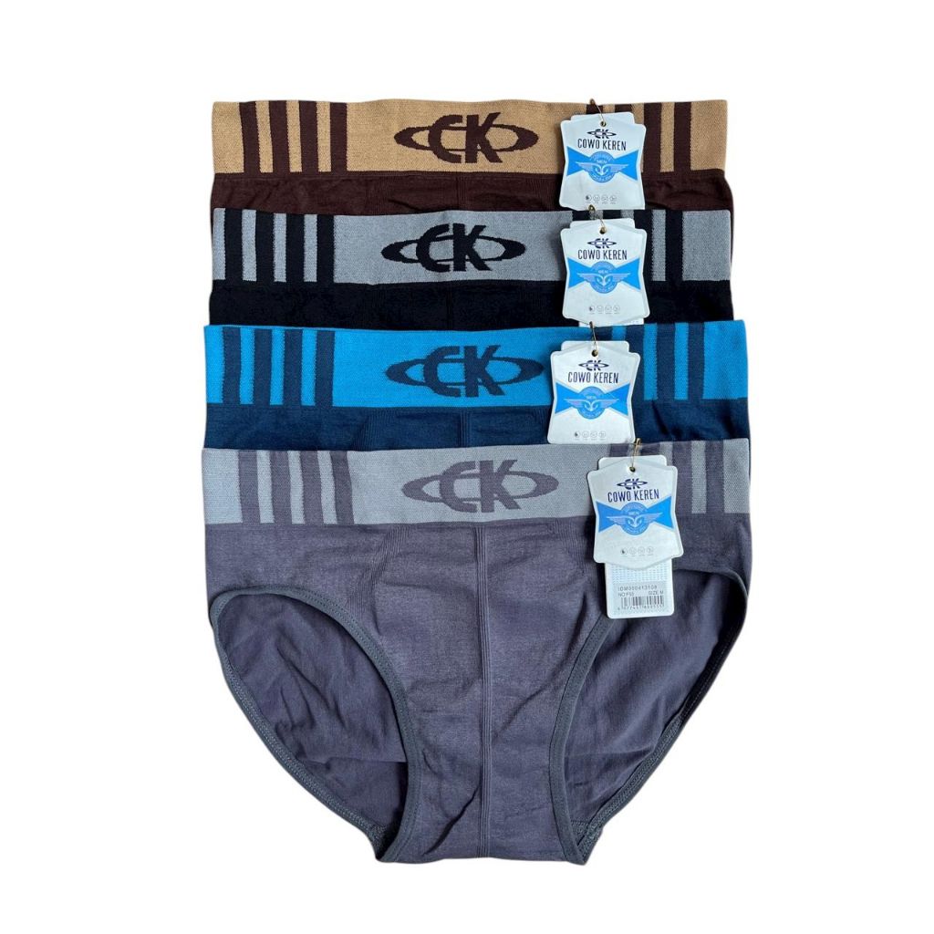 CK(COWOK KEREN Celana Dalam Pria Dewasa 3-6pcs Seamles Bahan Katun Rajut ADEM LEMBUT SIZE M L XL Nya