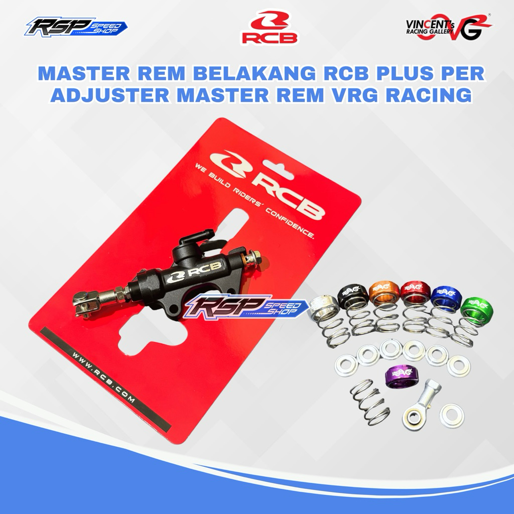 MASTER REM BELAKANG RCB CHARCOAL SET PER ADJUSTER MASTER REM VRG RACING UNIVERSAL ORIGINAL