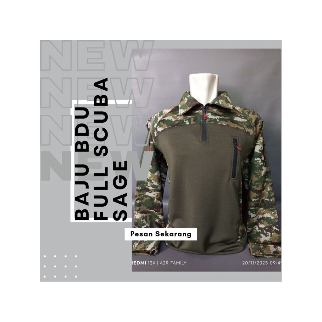 Baju BDU Tactical Full Scuba Loreng Sage
