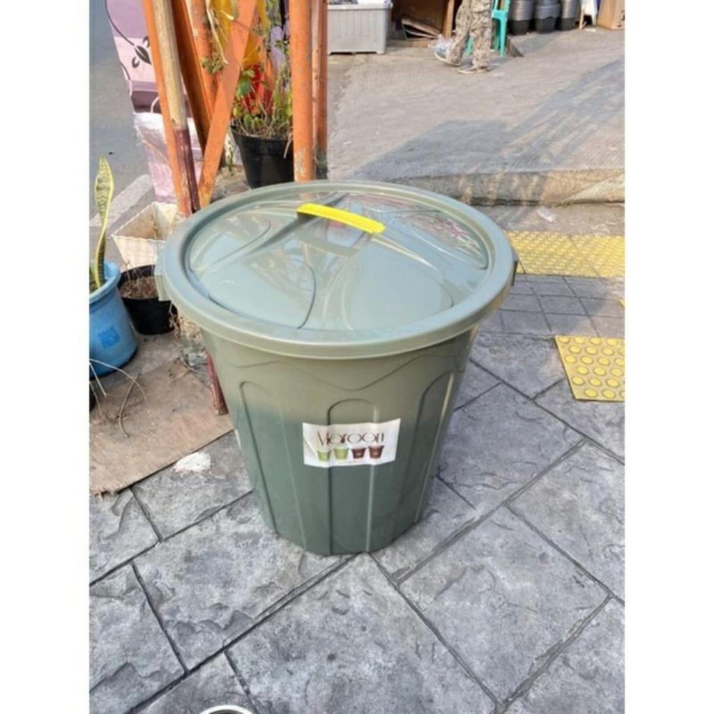 GREAT Ember Plastik Tutup 100 LITER Jumbo Besar Maroon Pegangan / Tong Wadah Air 100 Liter Besar