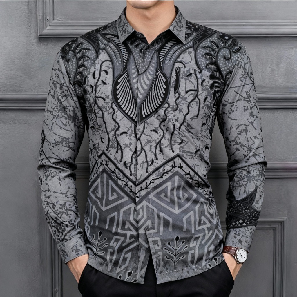 Raw And Denim Kemeja Batik Pria Lengan Panjang