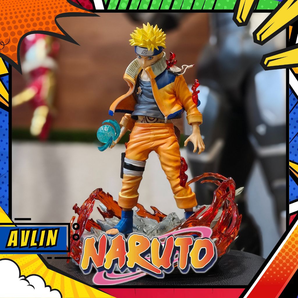 Naruto Uzumaki Kyubi Mode Diorama Action Figure Statue PVC 24cm