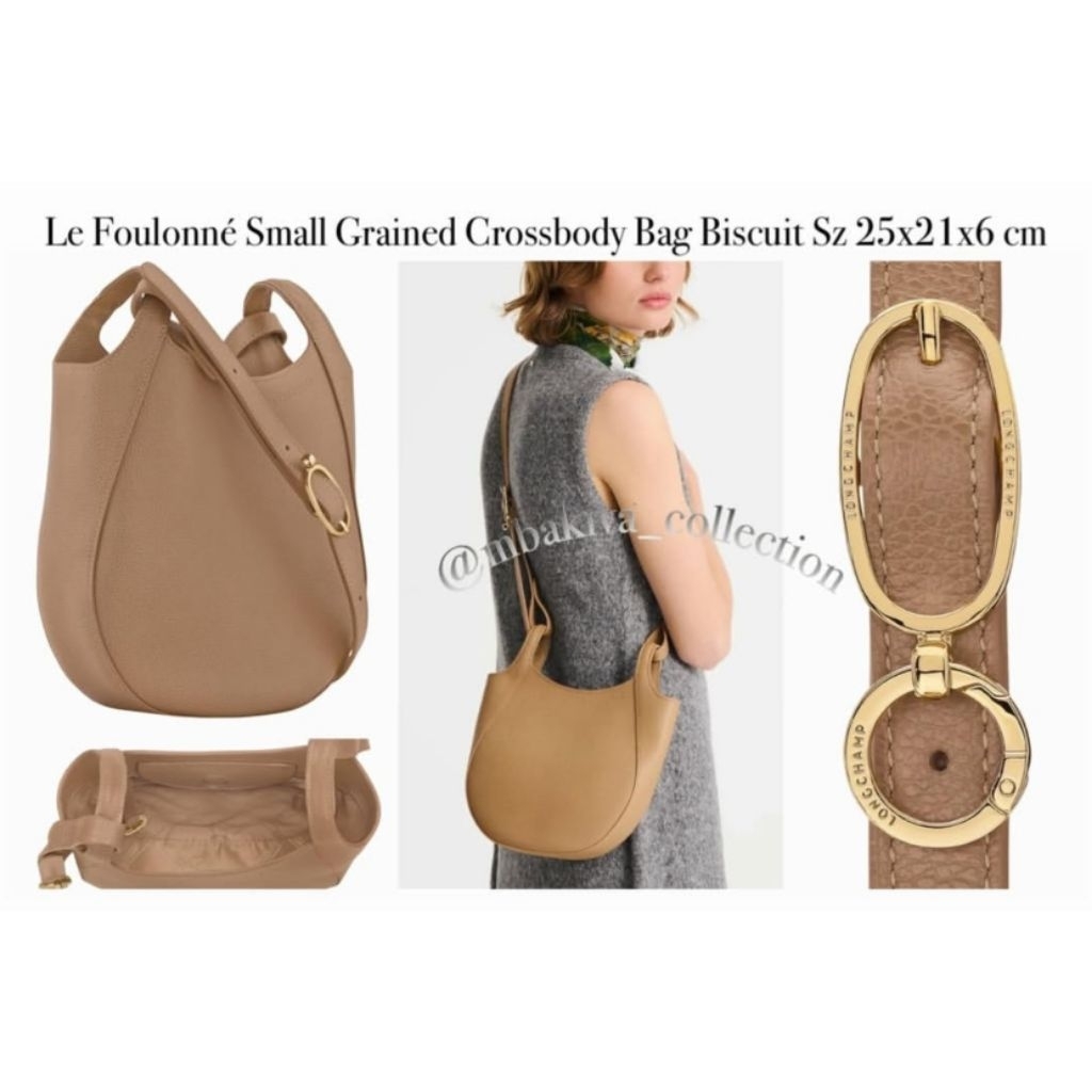 Le Foulonné Small Grained Crossbody Bag Biscuit