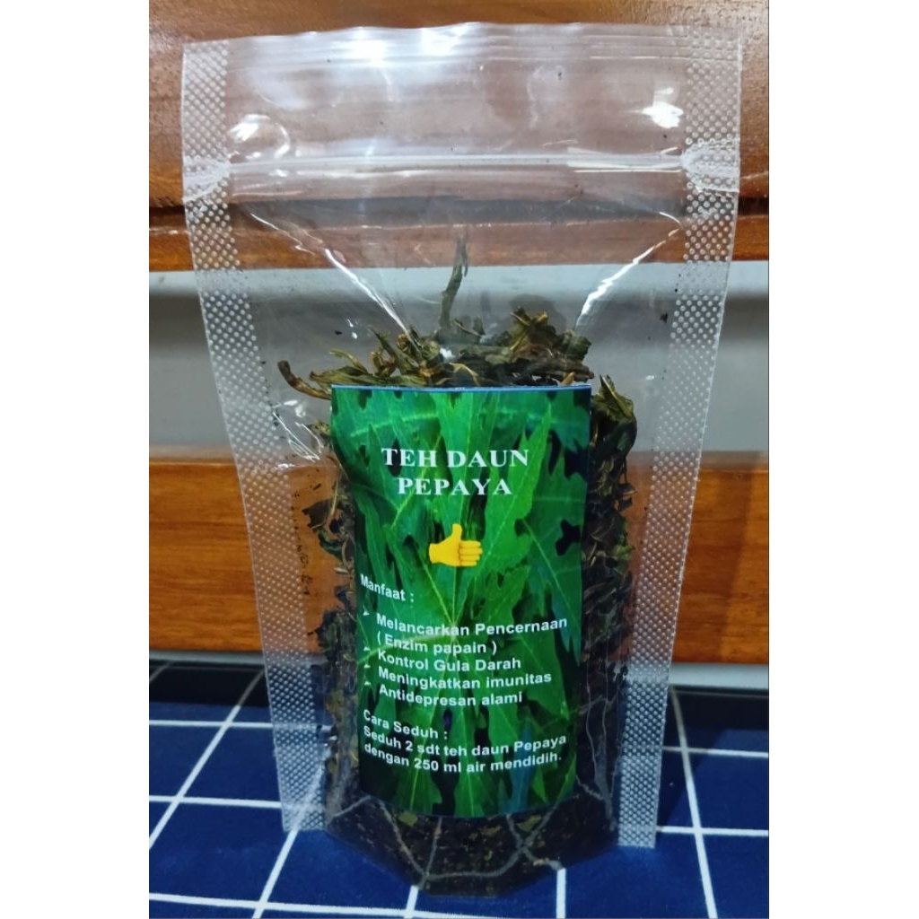 Teh Daun Kering ( Teh  Herbal ) Teh Daun Pepaya, Kenikir dan Kelor