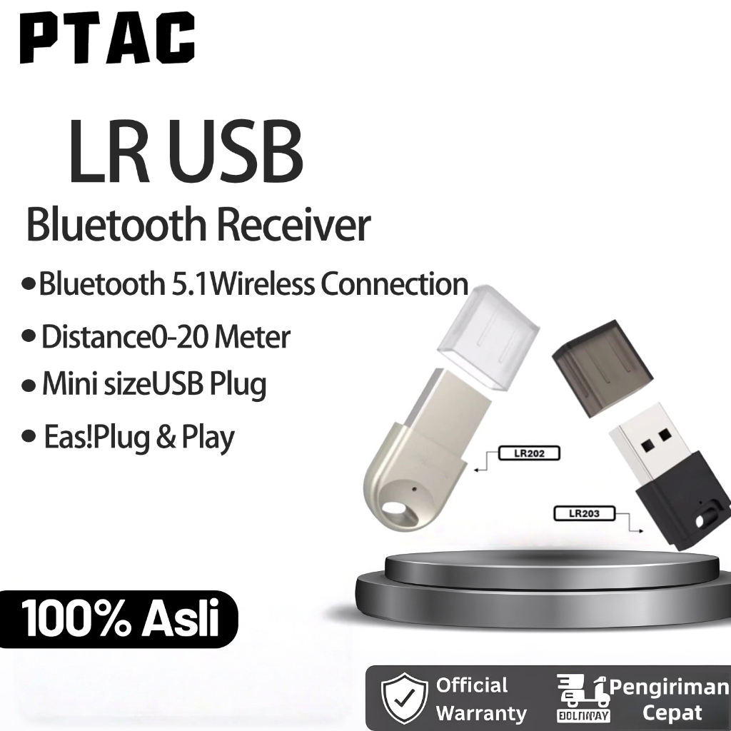 PTAC. Bluetooth Receiver 5.1 Colokan Usb untuk Speaker Mobil Dvd LR202 LR203