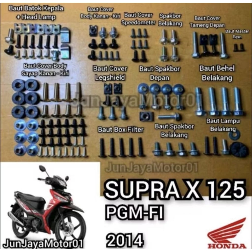 Baut Fullset Body Honda Supra X 125 Fi 2014