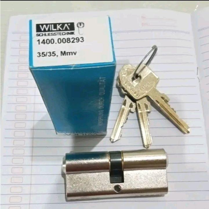 CYLINDER WILKA 1400-50+50mm (kunci-kunci)  Panjang 10cm nickel