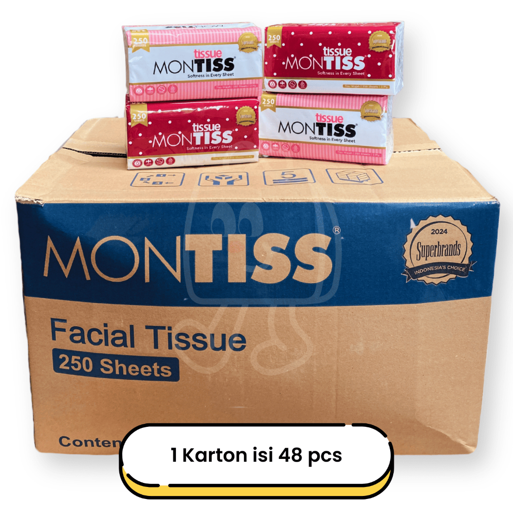 TISU MONTISS 250 SHEETS / 1 DUS / 48 PCS / KARTONAN