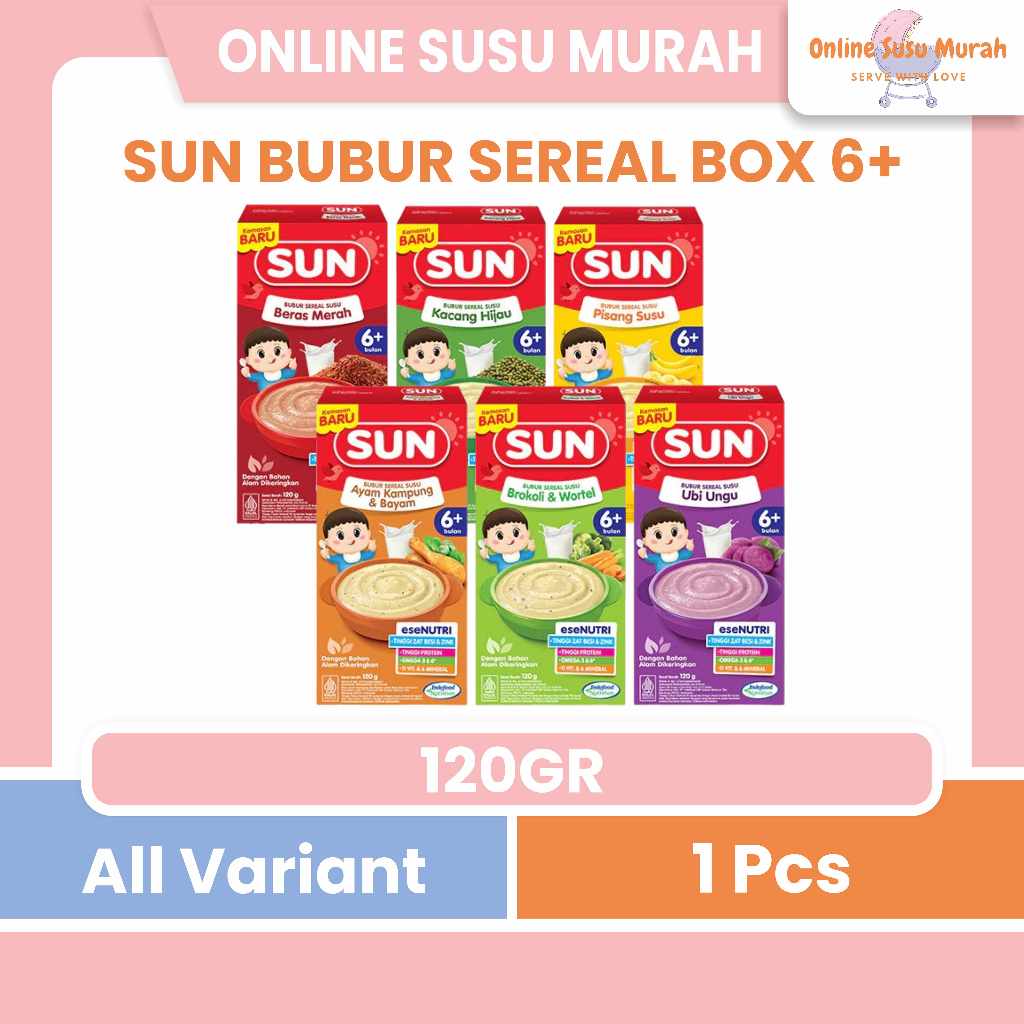 SUN BUBUR CEREAL SUSU 120 GR BOX TINGGI KALSIUM PROTEIN 120GR PRLA
