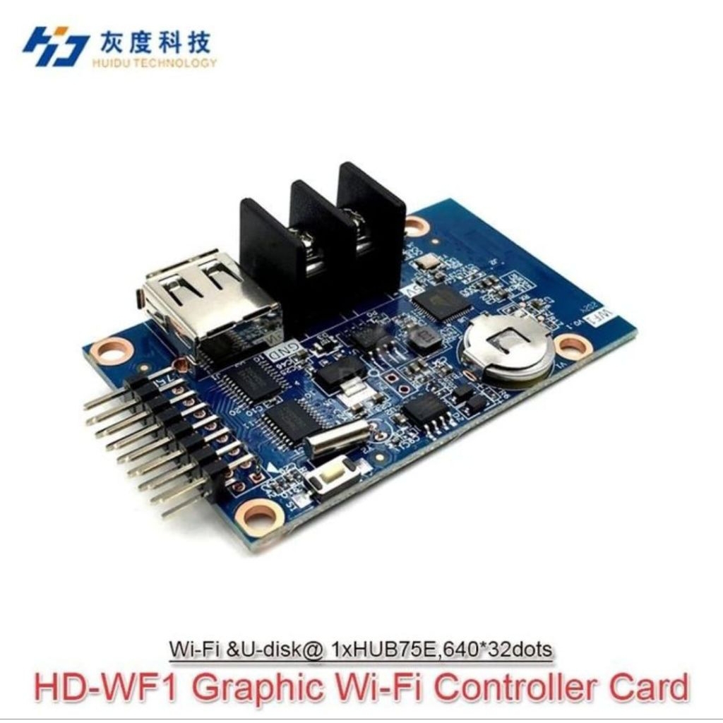 Controller LED Huidu HD-WF1 Wifi RGB Full Color HDWF1 P10 smd dip dll