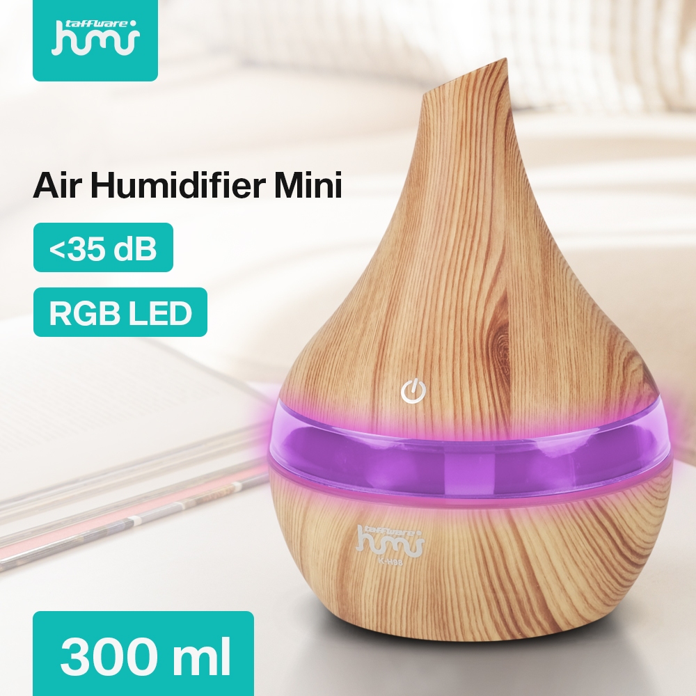 Air Humidifier Mini Ultrasonic Wood Grain 300ml - K-H98 - Yellow 7RHZ5CYL