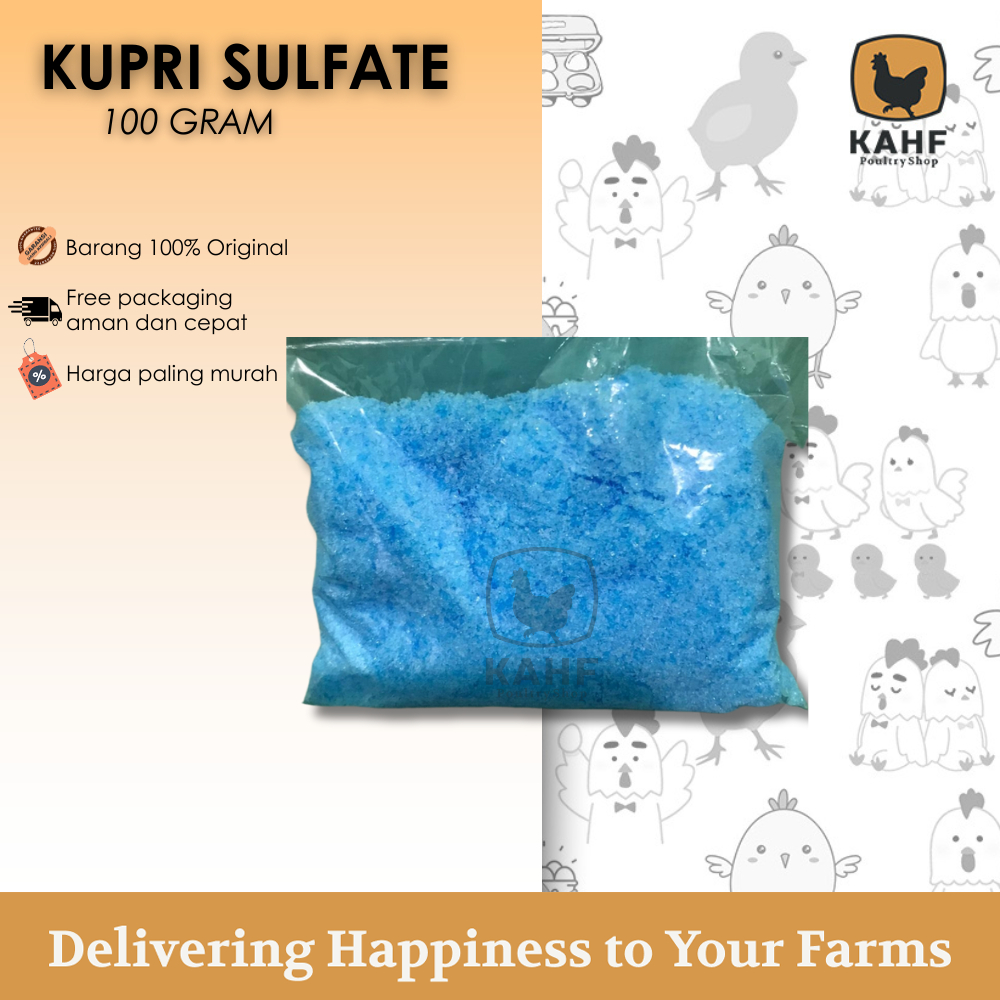 Copper Sulfate Kupri Sulfat 100 gram Obat Luka Hewan Ternak Kuku PMK Terusi Tembaga Claw Dip
