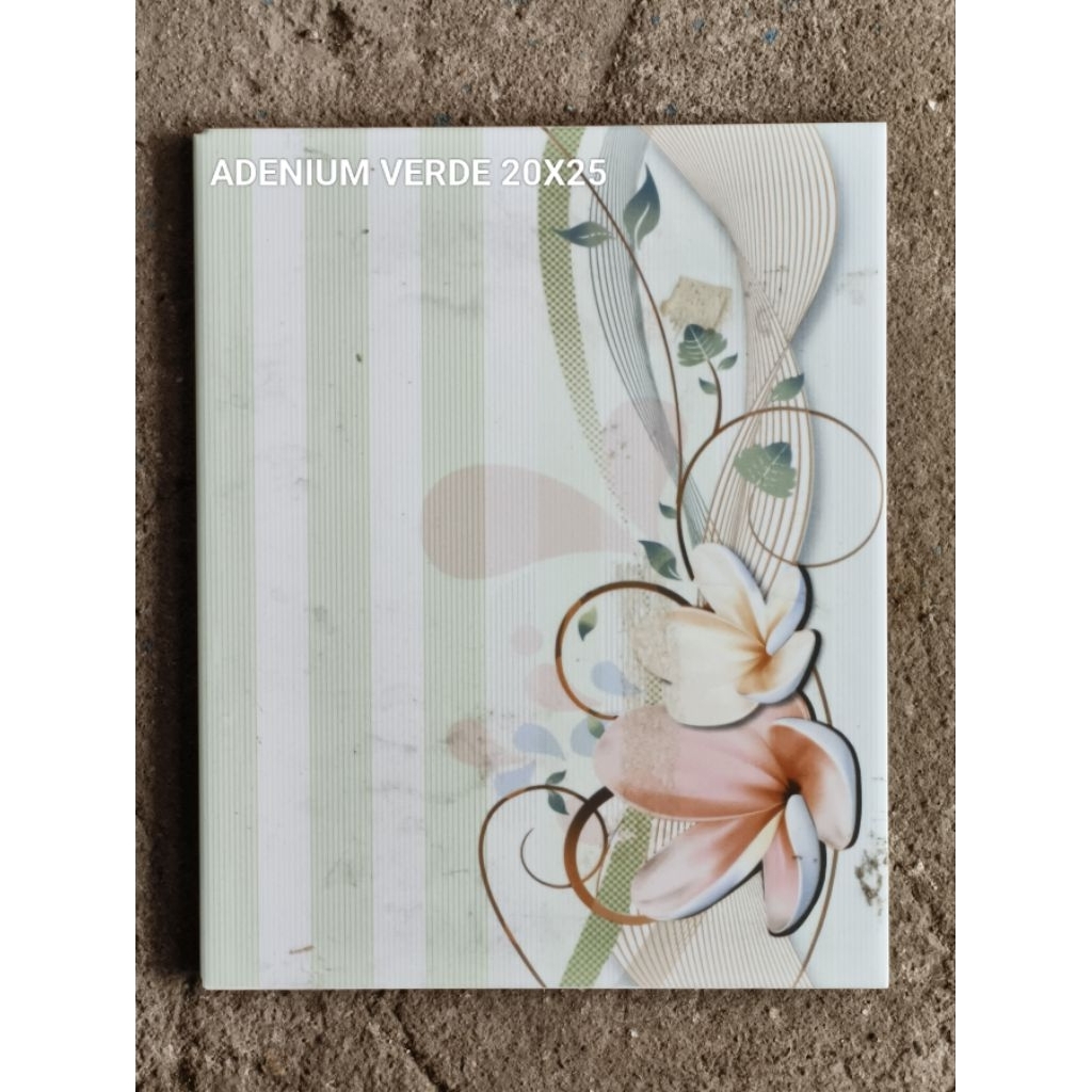 Keramik Dinding Kamar Mandi 25x25 Adenium Verde Motif Bunga