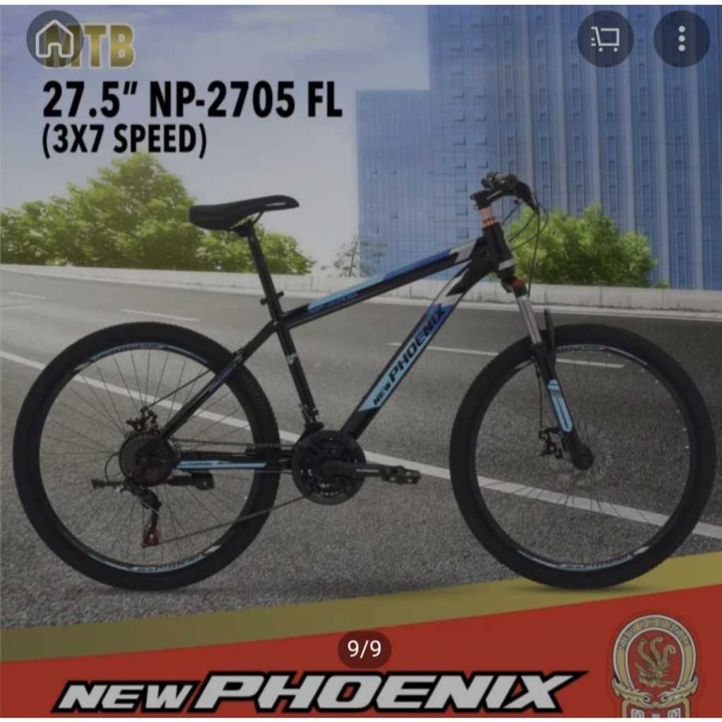Sepeda MTB 27.5 Phoenix Star 21 Speed Cakram np2705fl