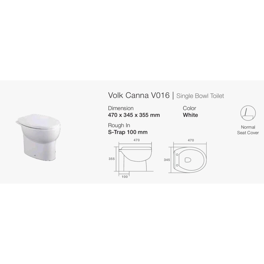 Closet Duduk Siram Volk Canna V016 Toilet Siram Volk Co