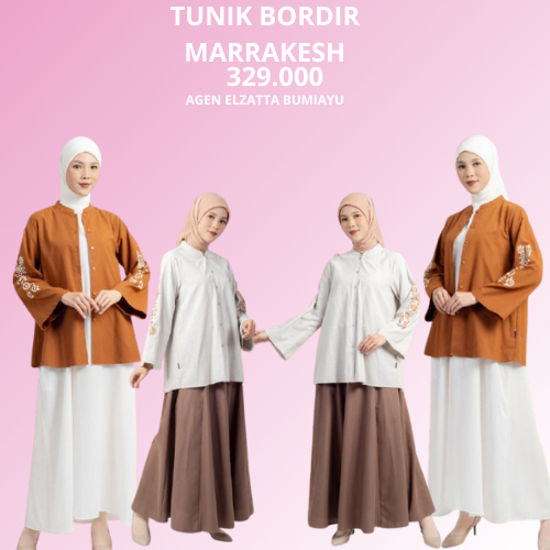 Elzatta Tunik Bordir Marrakesh Tunik Wanita Bahan Katun Busui Friendly By Elzatta