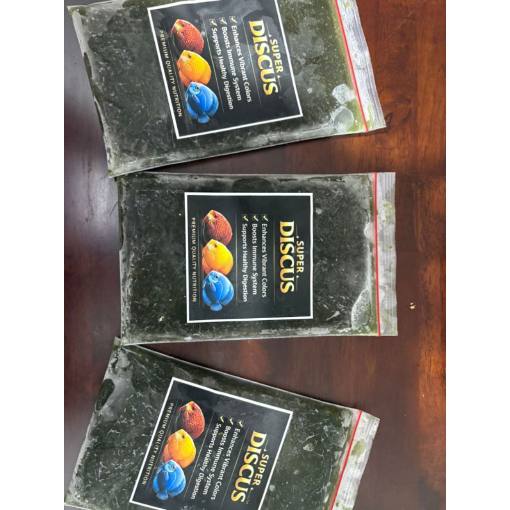 BURGER IKAN DISCUS / BURGER DISCUS HIJAU / PELET IKAN DISCUS / PAKAN IKAN DISCUS / BURGER UNTUK DISC