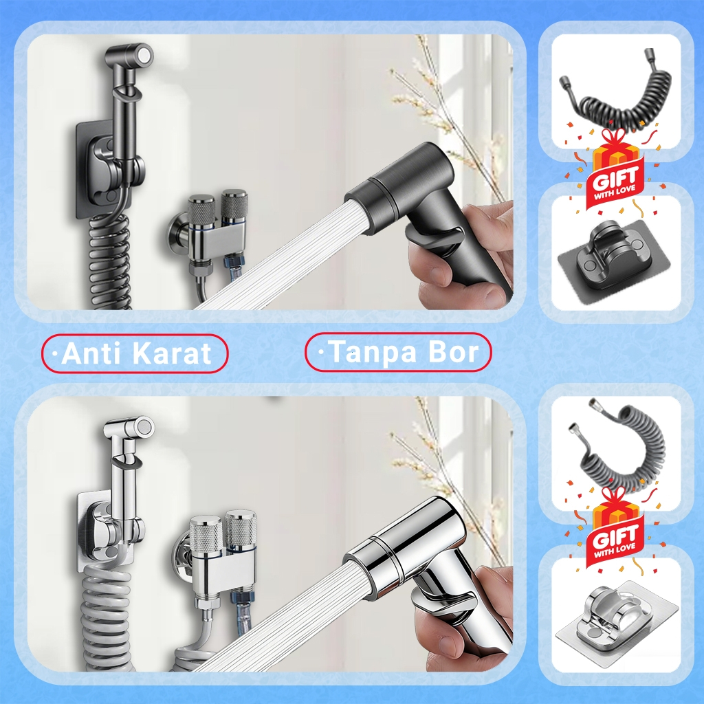 Jet Washer Toilet/Jet Shower Closet Stainless/Bidet Toilet/Kran Closet Duduk/Double Angle Valve Kran