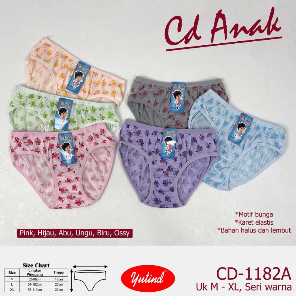 Isi 12 pcs Cd anak yutind Kids CD-1183A / Celana Anak Perempuan Yutind 3-9 Th