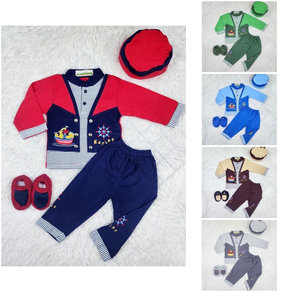 grosir baju anak fiefiekid stelan baju koko bayi 0-6 bulan ks88