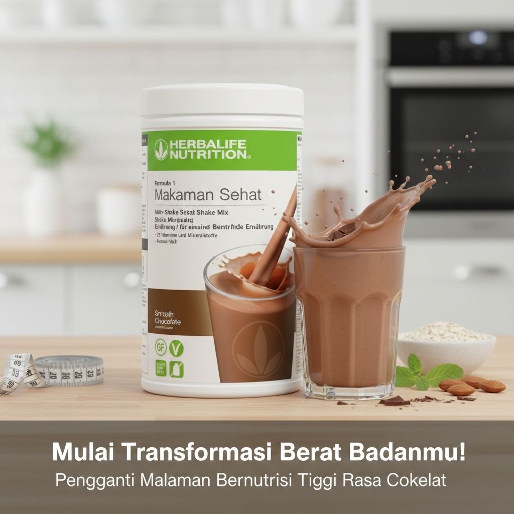 Susu Diet Herbalife Shake Rasa Coklat Menurunkan Berat Badan Dalam Satu Minggu 100% Ori Halal Bpom