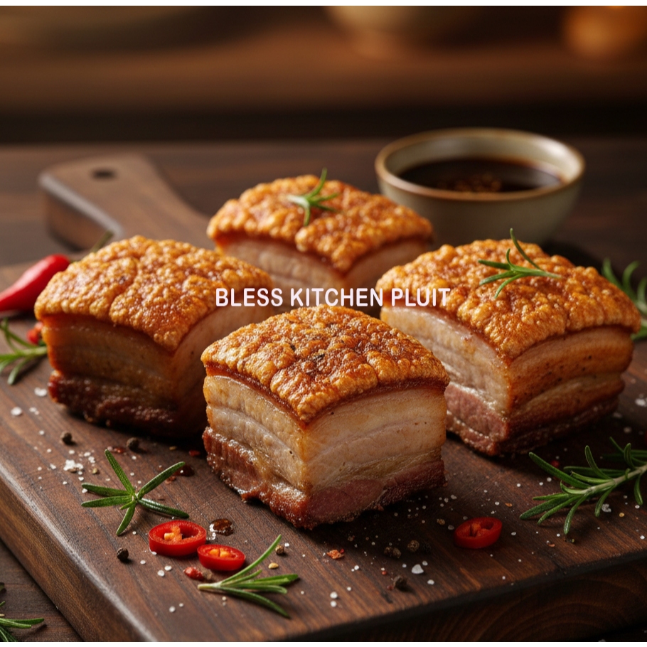 Babi Panggang Crispy 1 kg /Pork Belly crispy 1kg/BABI PANGGANG GARING HOMEMADE/BAPANG CRISPY/SIOBAK