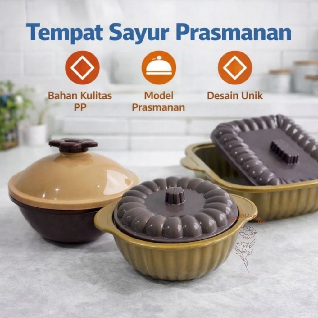 Tempat Sayur Prasmanan / Tempat Sayur Plus Tutup / Basi Sayur Wadah Prasmanan