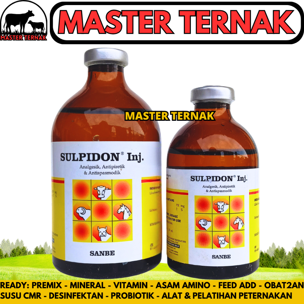 SULPIDON 100 ml SULPIDON 50 ml SANBE - Obat Pereda Sakit Hewan Penurun Panas Demam Sapi